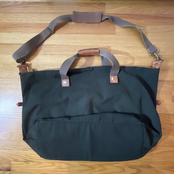 Vintage DAKOTA by TUMI Duffel Bag Weekender Canvas Genuine Leather Large Green - Picture 10 of 12